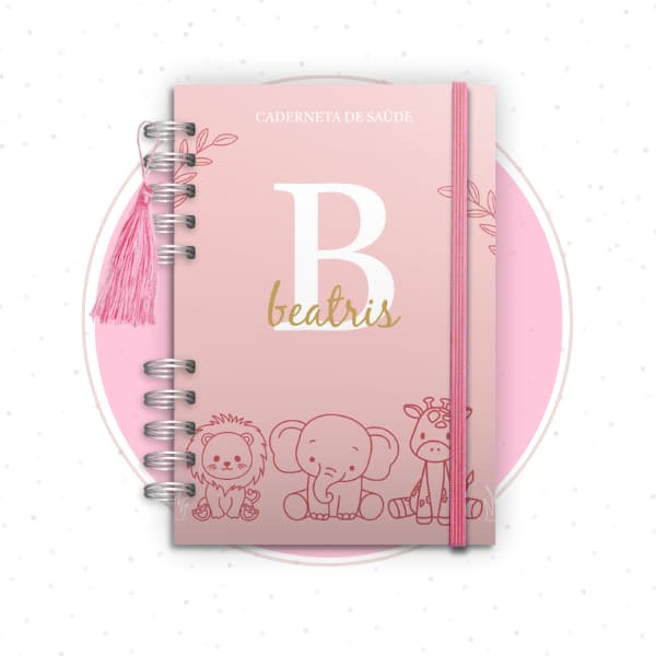 Caderneta de Saúde - Safari Luxo Baby Feminina - Personalizada