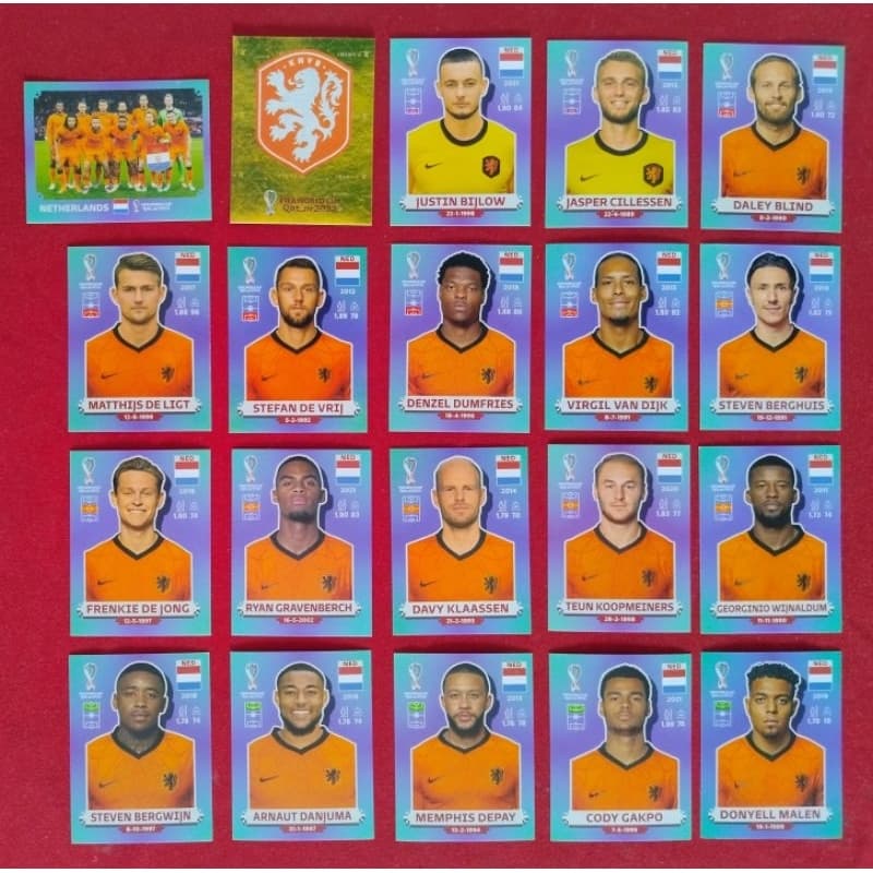 Figurinhas Avulsas da Copa do Mundo 2022 Seleção da Holanda (NED)