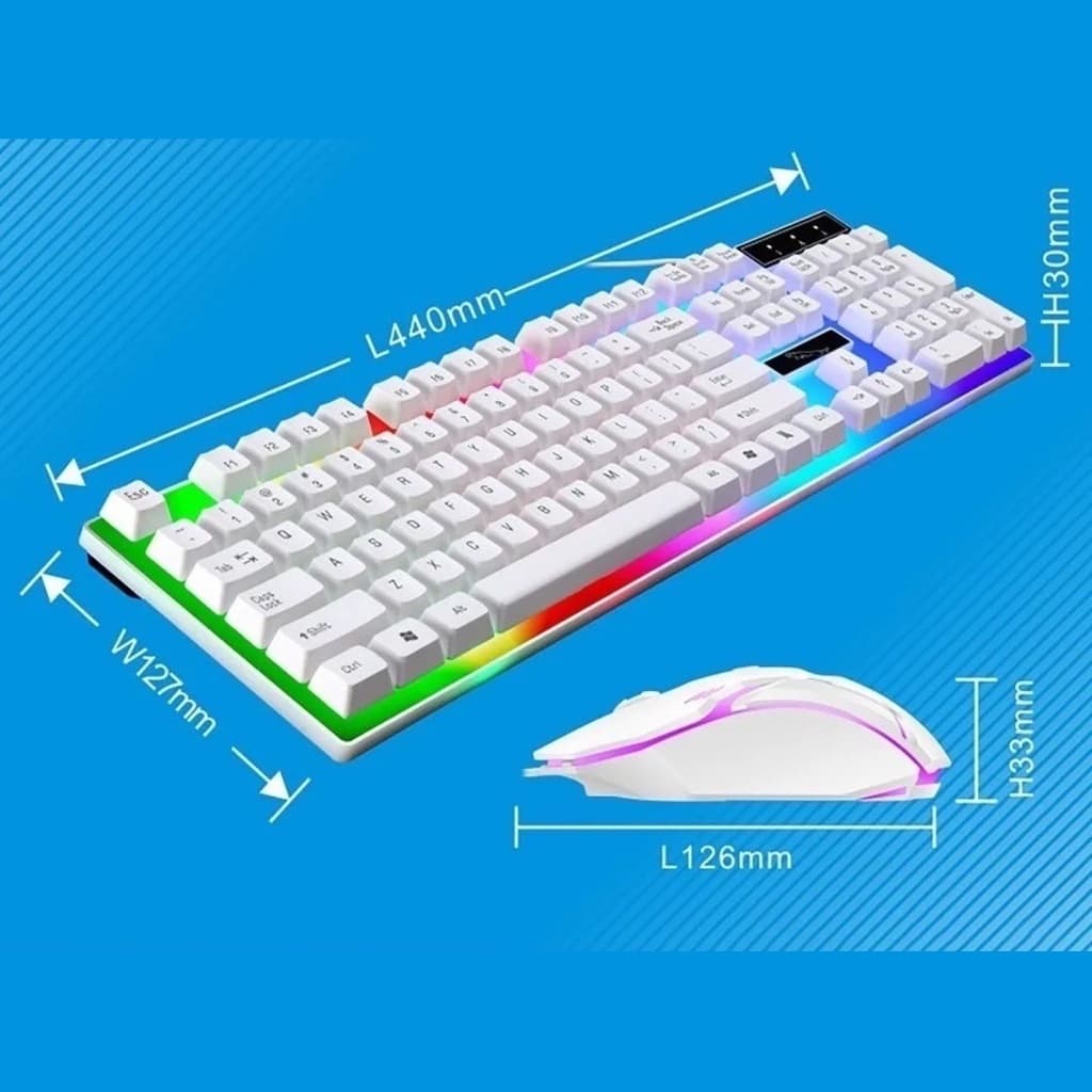 Teclado para jogos LED RGB com fio USB semi-mecânico PT-BR Iluminação  PC Lehmox TF230 Enviar mouse