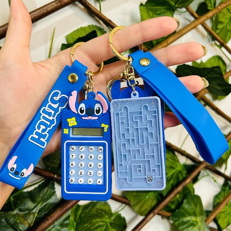 Chaveiro Calculadora Stitch de Animação Emborrachado Joguinho Desenho Animado Filme Presente
