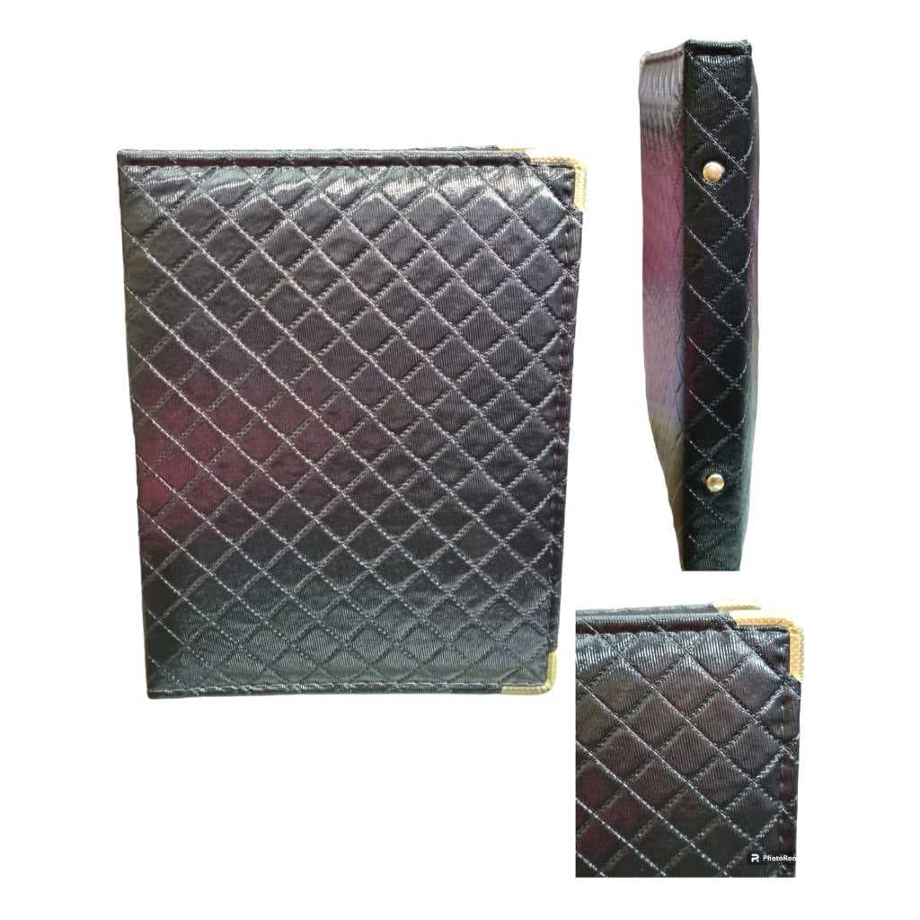 PASTA PARA HINOS Nº03 QUADRICULADO PRETO BRILHOSO