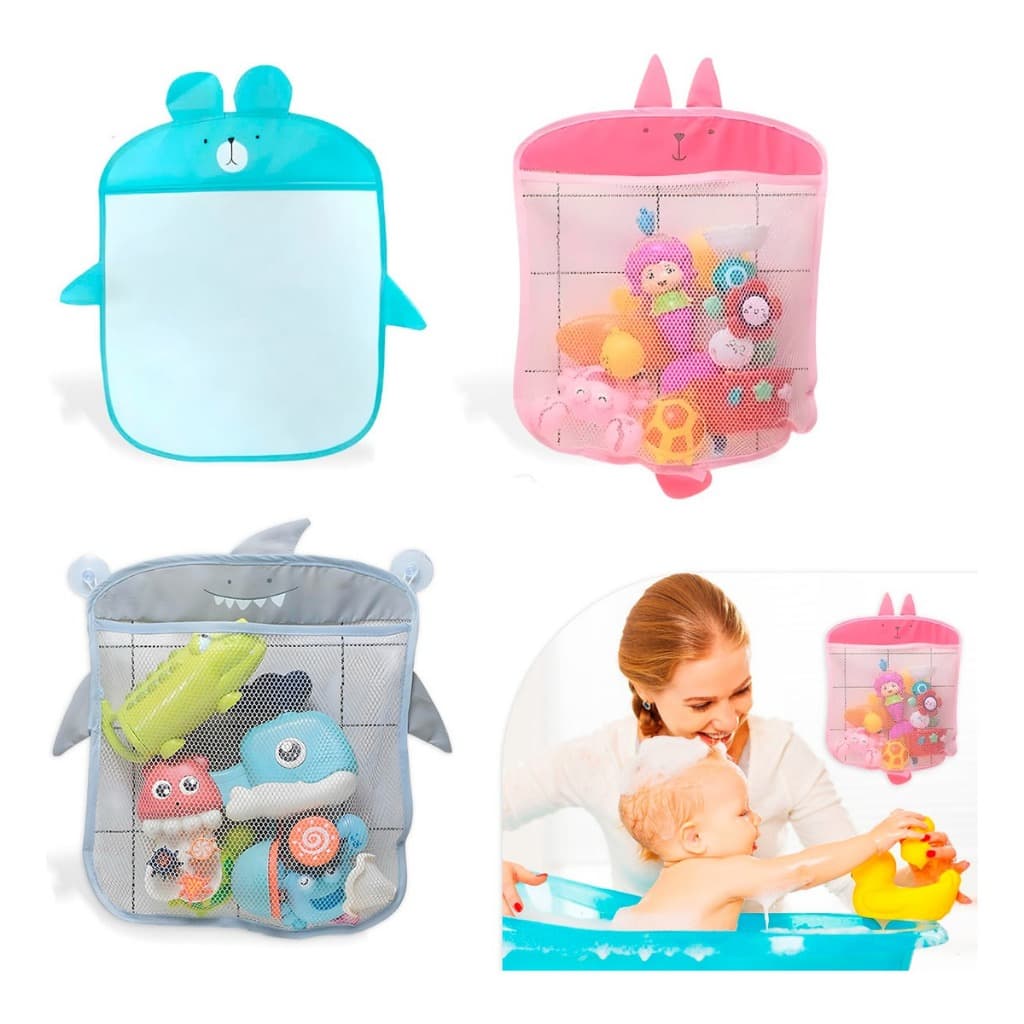 Rede Organizador Porta Brinquedos Saco Banho Banheiro Bebe Escorrer Água Tecido