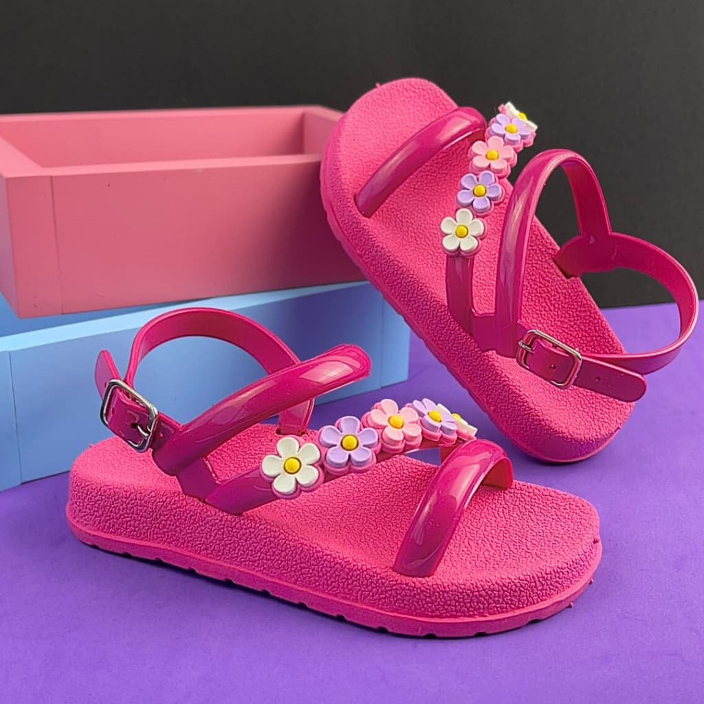 sandalia papete birken infantil antiderrapante 21 ao 28 flores delicado