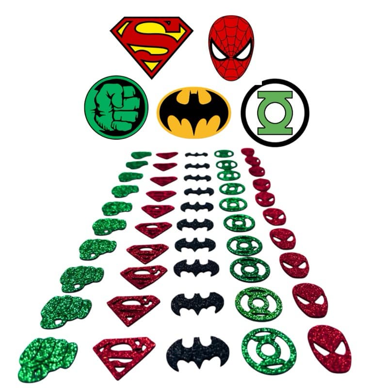 Kit 50 Adesivos Pet Super Heróis
