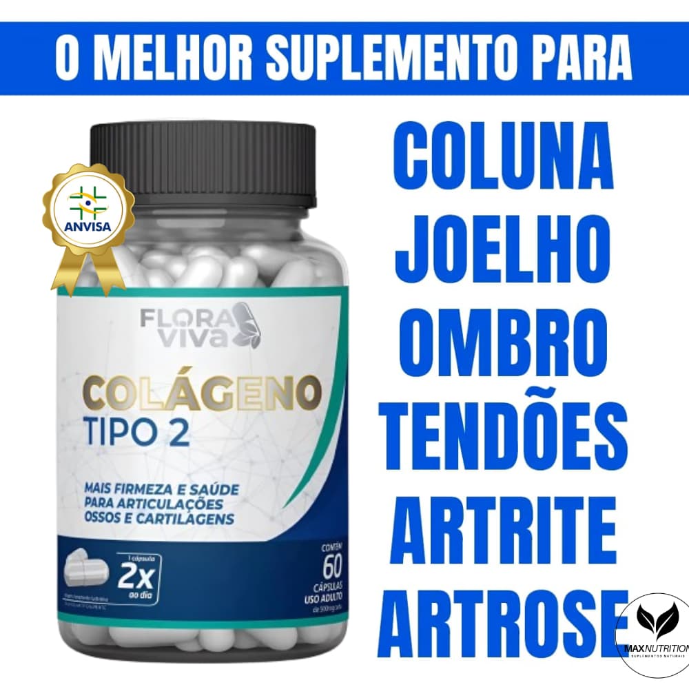 colageno tipo 2  - 60 Cápsulas - Fortalece Articulações, Pele, cabelo e unhas  - Não Desnaturado