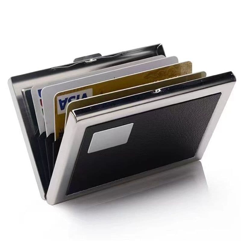 Carteira com Bloqueio Magnética de Couro Sintético e Metal – Compacta, Elegante e Segura para Cartões e Dinheiro CNH