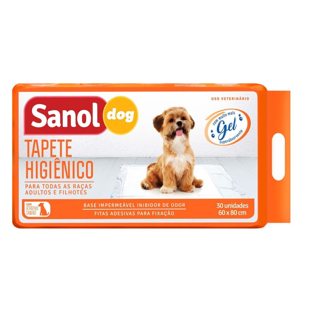 TAPETE HIGIÊNICO PARA CÃES SANOL DOG 60X80CM 30 UN