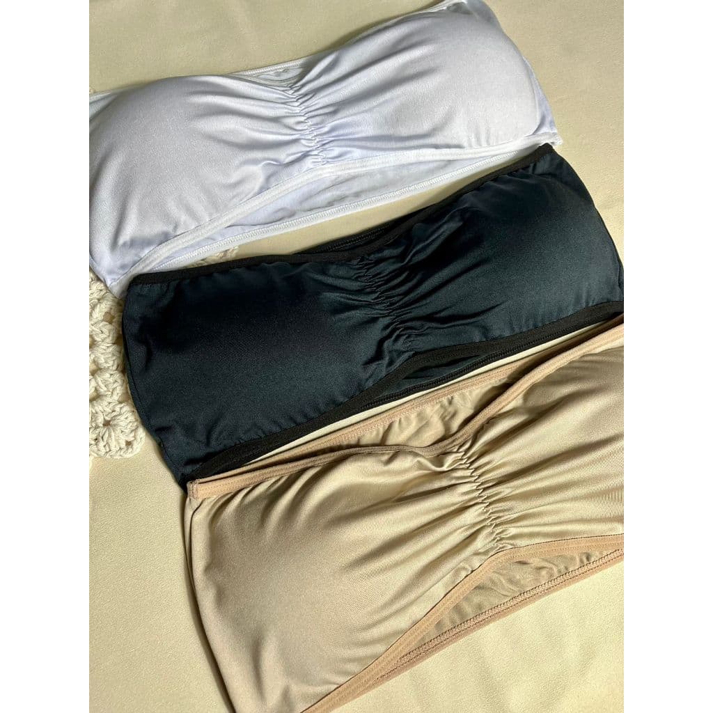 Kit 3 Sutiã Top Faixa Tomara Que Caia Bustiê Bojo Sem Alça Conforto Dia A Dia