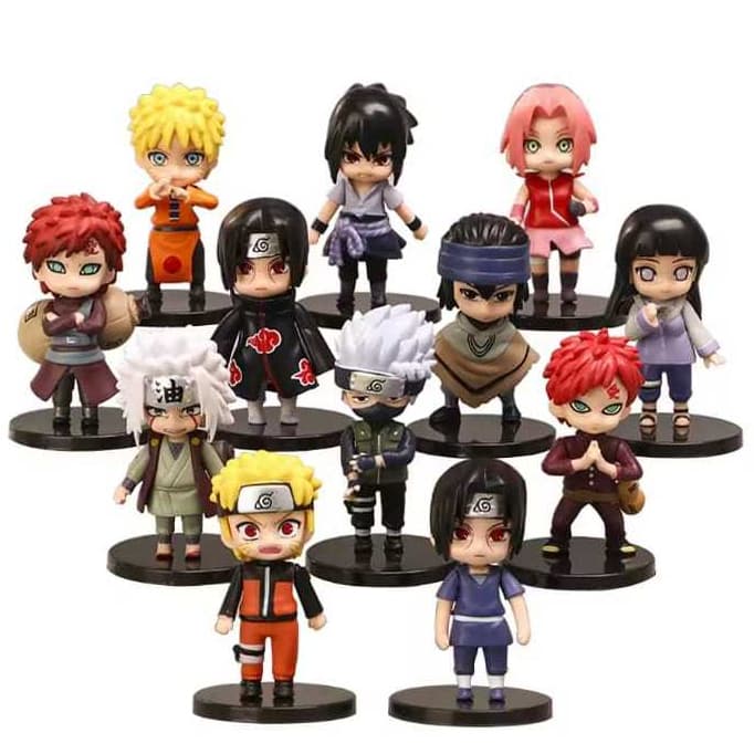 Bonecos Naruto Miniaturas Anime, Hinata, Sasuke, Itachi, Kakashi, Gaara, Figura Anime,  PVC