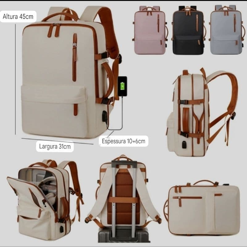 Mochila Executiva Reforcada Impermeavel Expansiva Bolsa de viagem para laptop