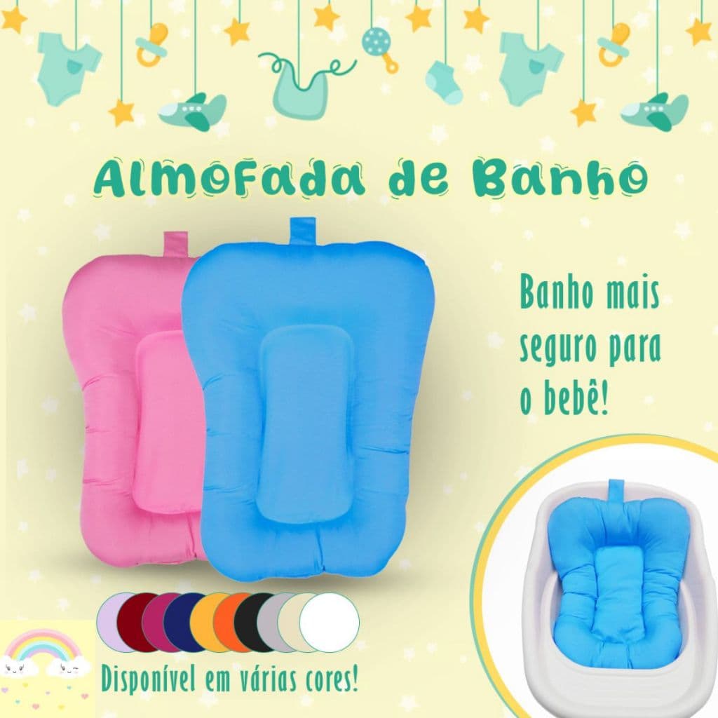 Almofada De Banho Para Banheira De Bebê Recém Nascido Universal Menina e Menino