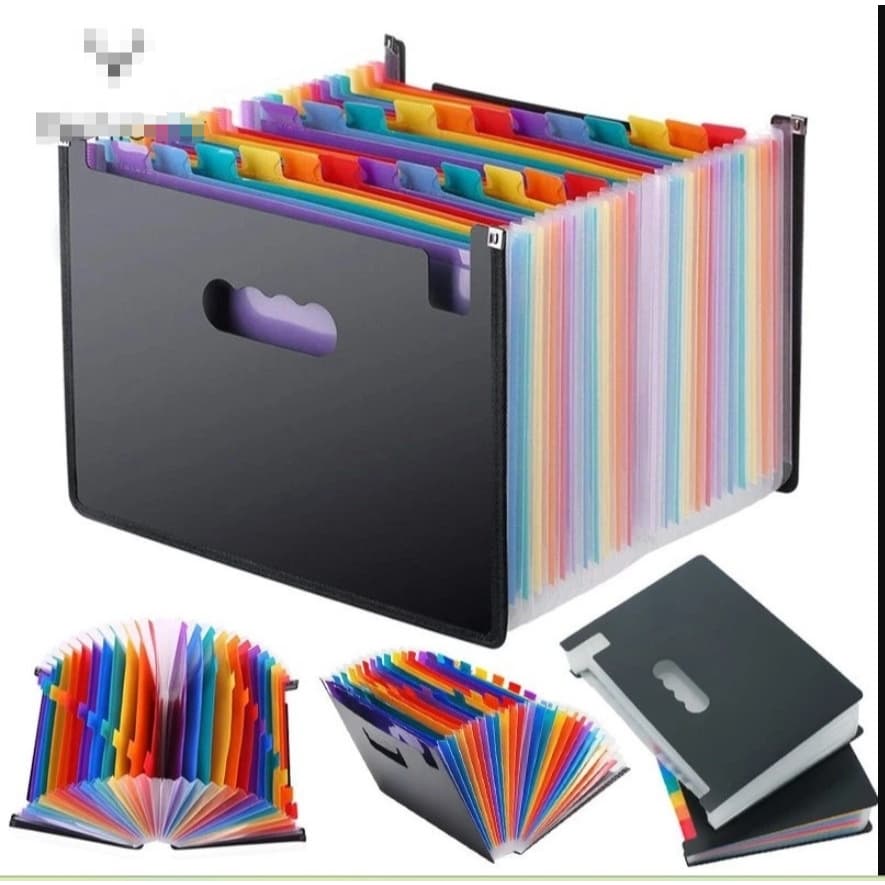 Pasta Arquivo Organizadora Expansível Divisórias Documentos 24/16 divisorias