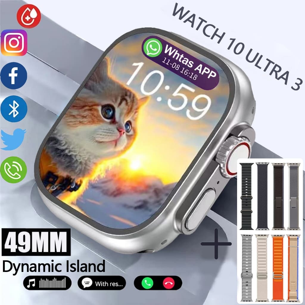 Novo Smartwatch Watch S20 Ultra 3 Watch Pro Série 10 Bluetooth Relógio inteligente Cardíaca Monitoramento NFC GPS