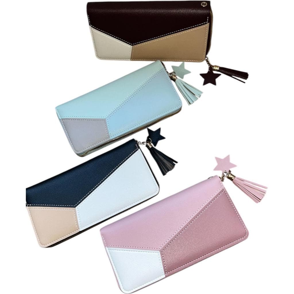 Carteira Feminina Grande Slim com pingente - Espaço p/ Moedas e cartões