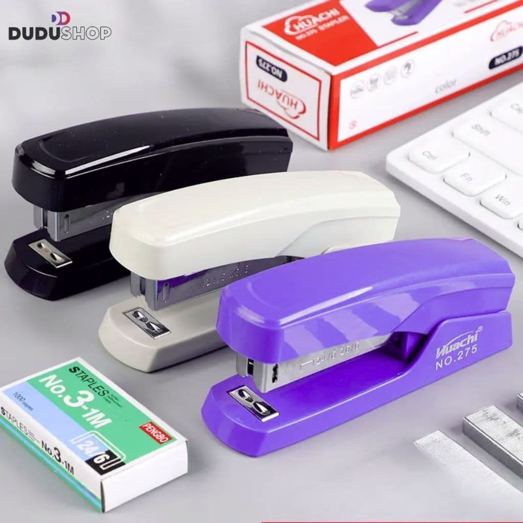 Grampeador de Papel Grande Grampeador de Escritório Profissional 25 Páginas Preto Grampos de Papel