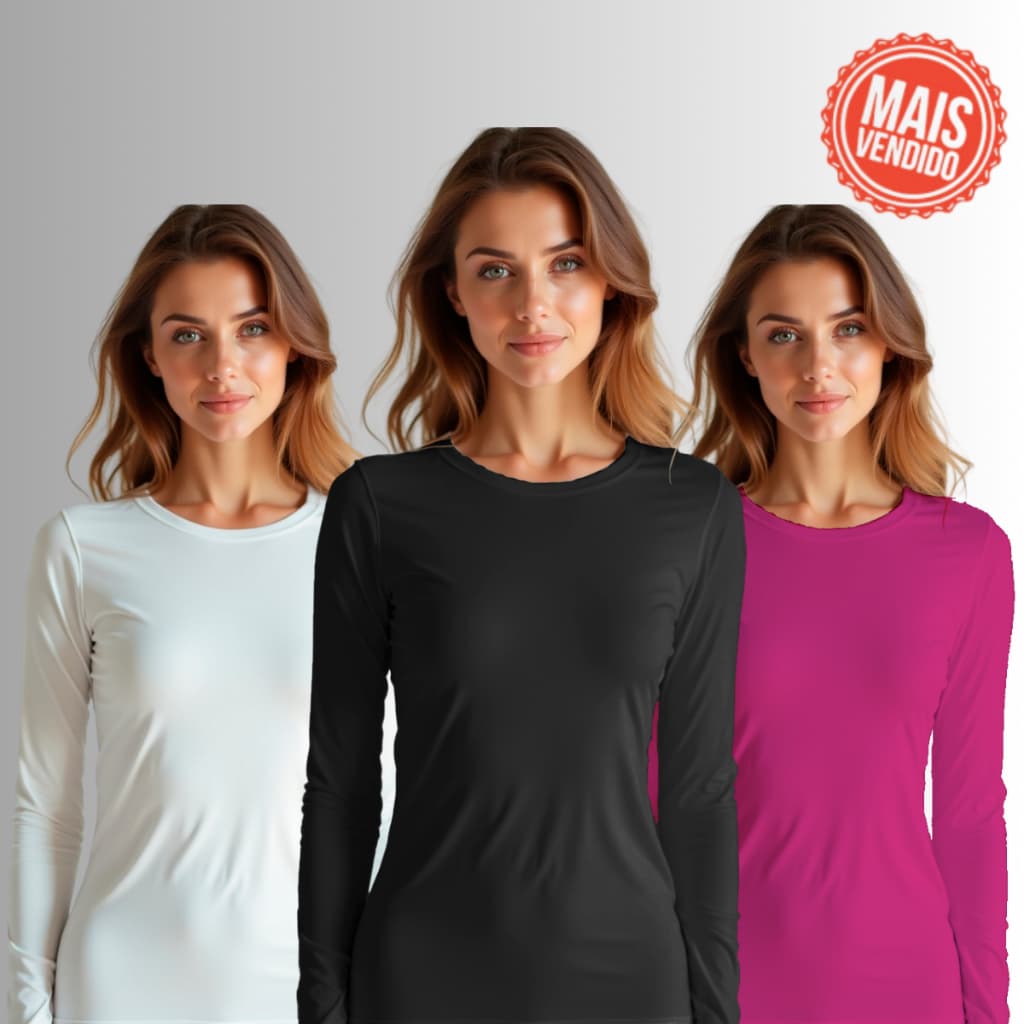Camisa Térmica Camiseta Proteção Uv 50+ Solar Unissex Academia Feminina Segunda Pele Frio e Calor
