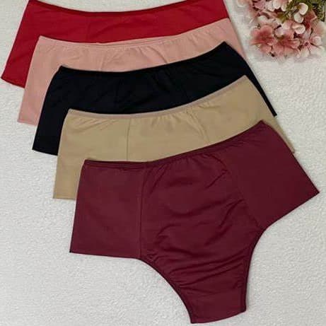 Kit 5 Calcinha Pala Dupla Segura Barriga Conforto Premium Plus Size