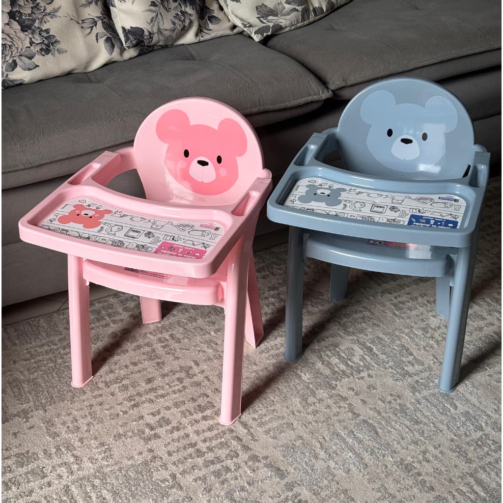 Poltrona Cadeirinha Infantil C/ Bandeja Mesinha de Alimentação Portatil Para Bebe Ursinhos