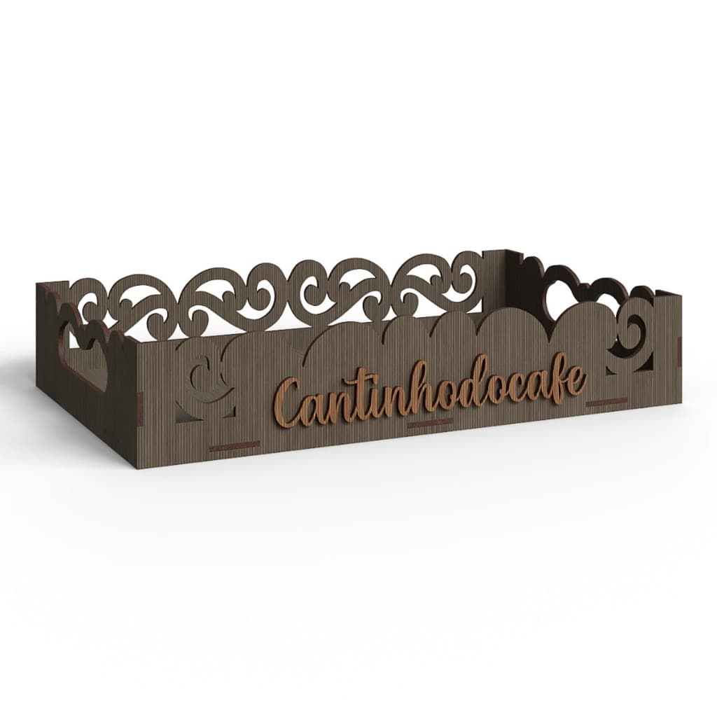 Bandeja Cantinho Do Café Para Servir Café Chá Em Madeira Mdf Para Mesa