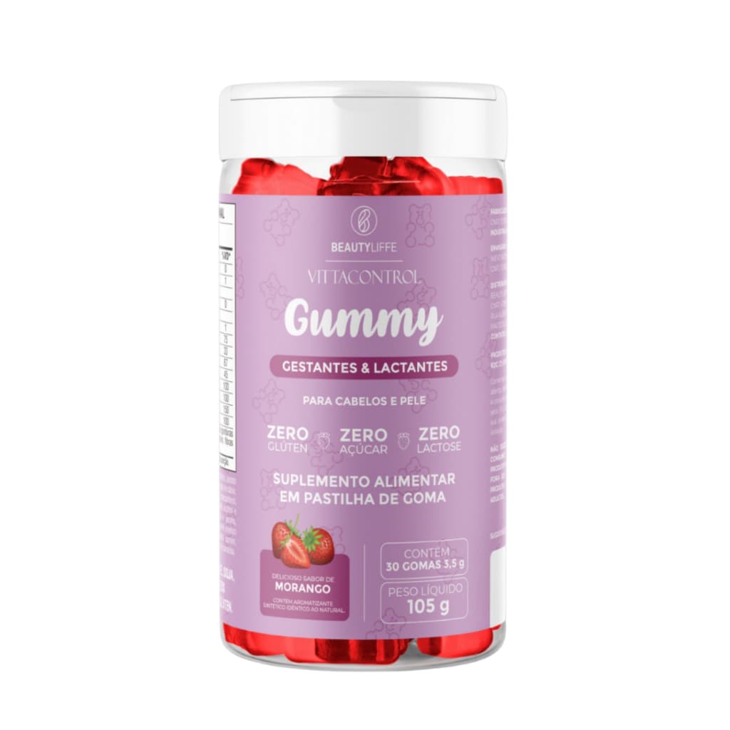 Acabe com a queda de Cabelo com Vittacontrol Gummy Gestantes e Lactantes com Biotina *ZERO AÇUCAR
