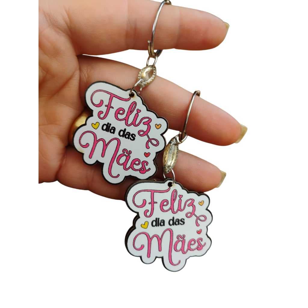 30 Chaveiros Lembrancinha Mdf Feliz Dias Das Mães Adesivado