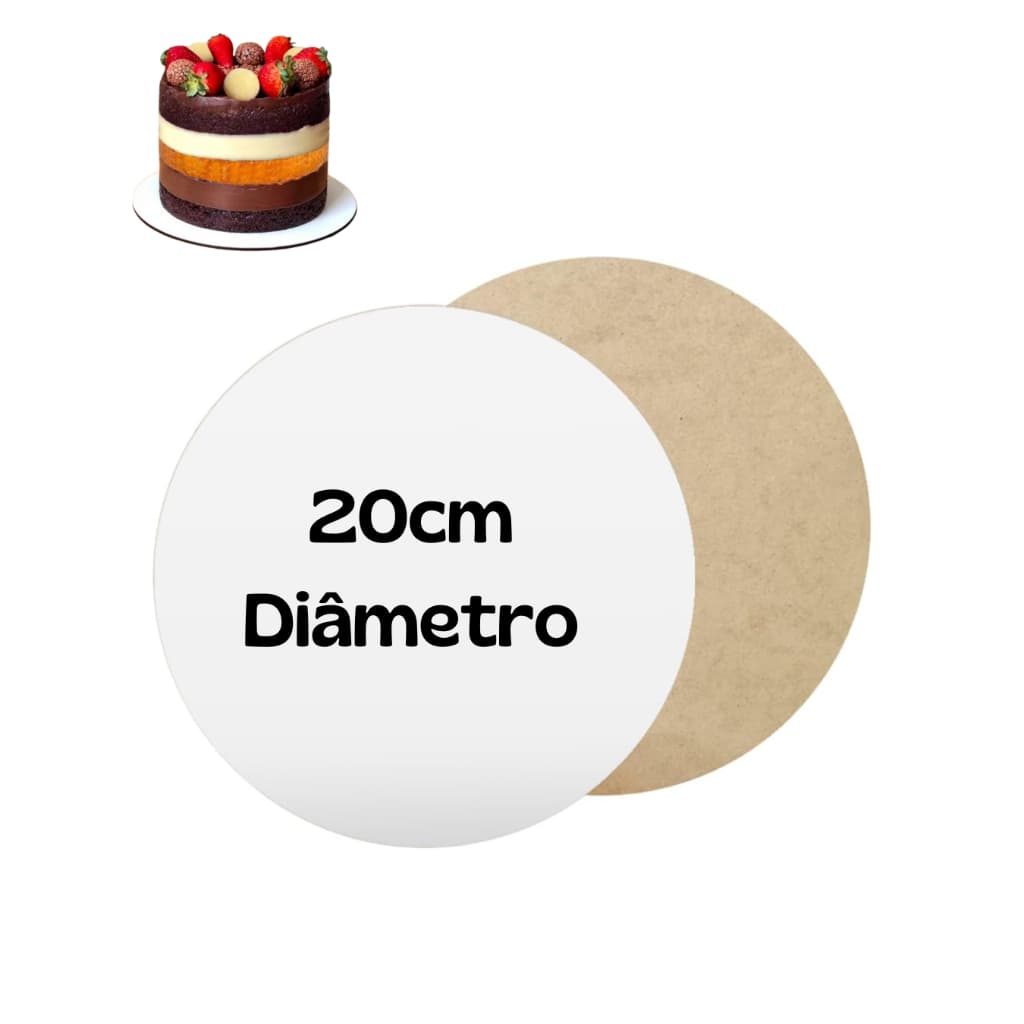Kits Cake Board 20cm Tabuleiro Bolo Em Mdf 3mm 10/20/30 ou 40 unidades