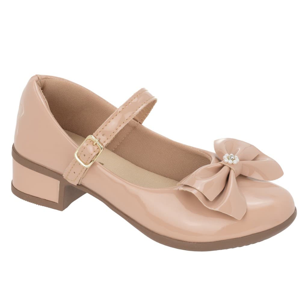 Sapatilha  Infantil   Feminina Salto Grosso Menina Boneca Confortável Laço  Klicpé