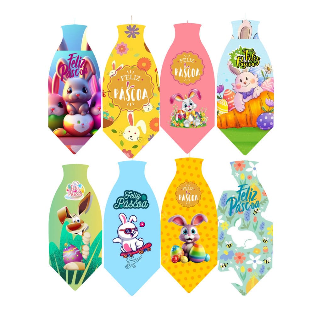 Gravata Pet Páscoa Estampada Cetim Cão Gato