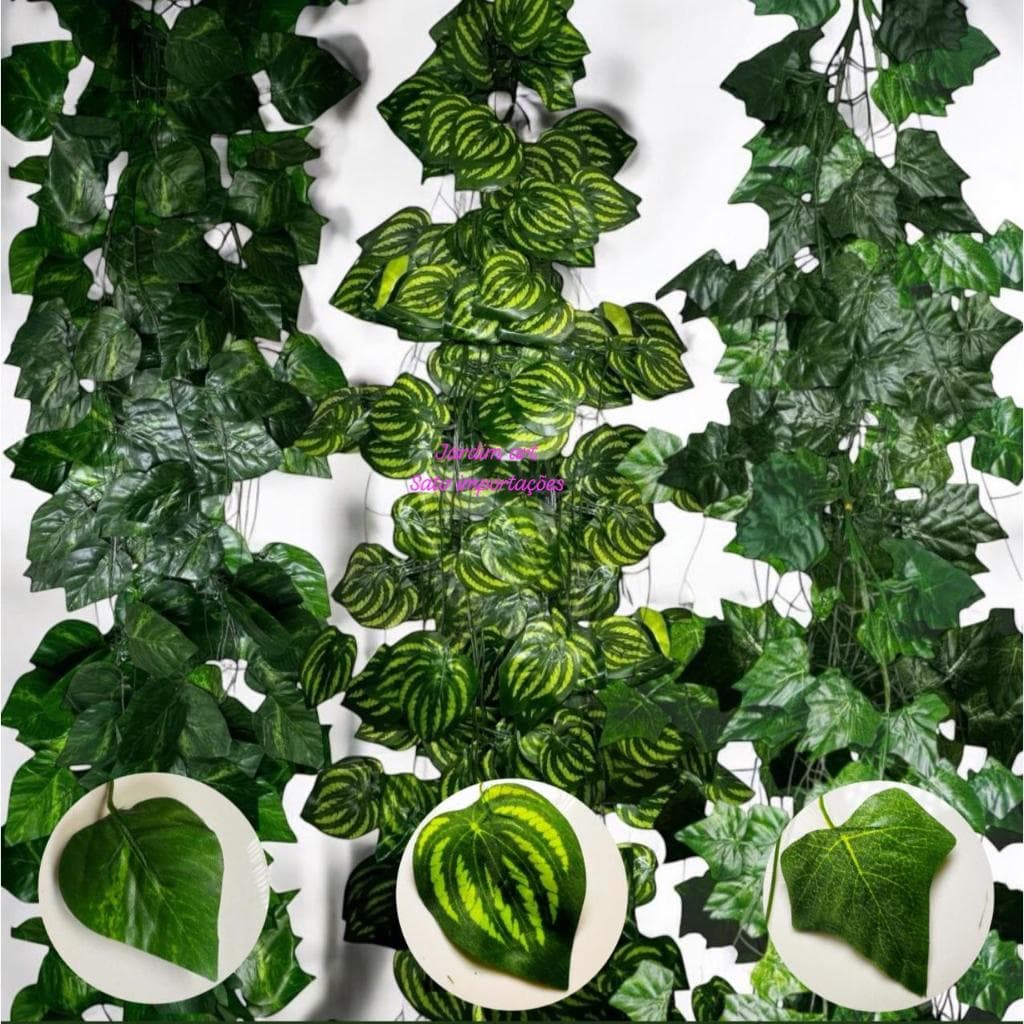 Kit 6 metros Folhagem Artificial Pendente – Jiboia Ivy e Hera para Decoração Sofisticada