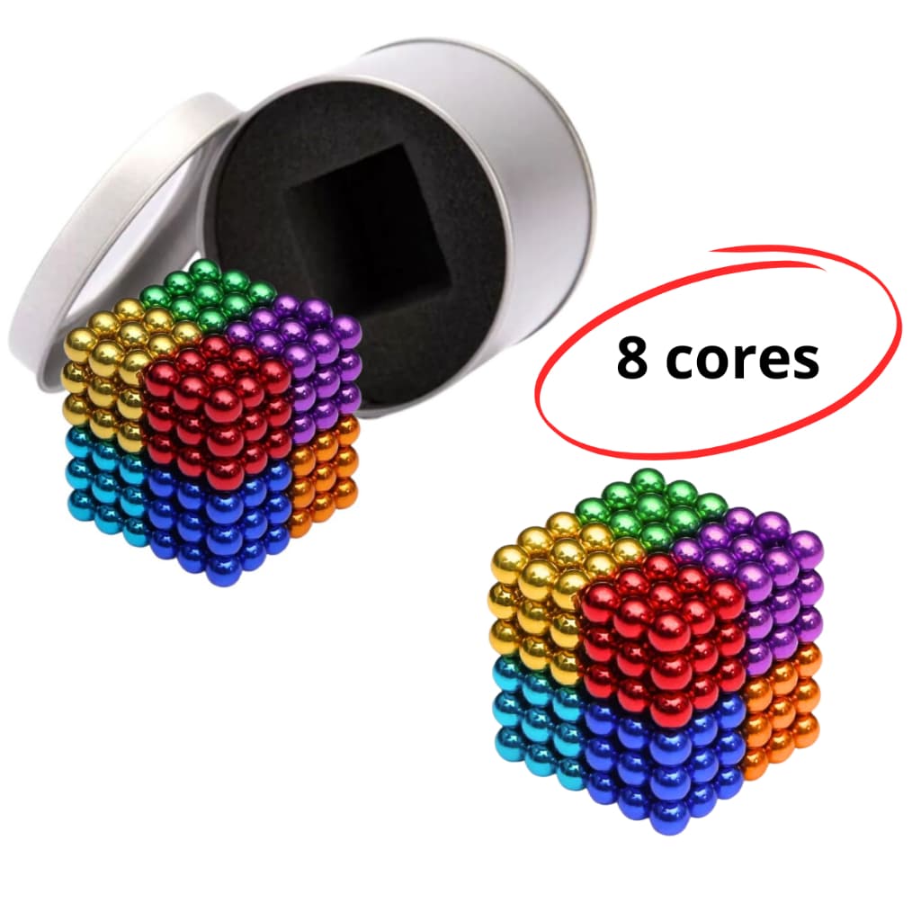 Neocube 216 Esferas Colorido Imã Cubos Magnético Neodímio Com Latinha Para Guardar