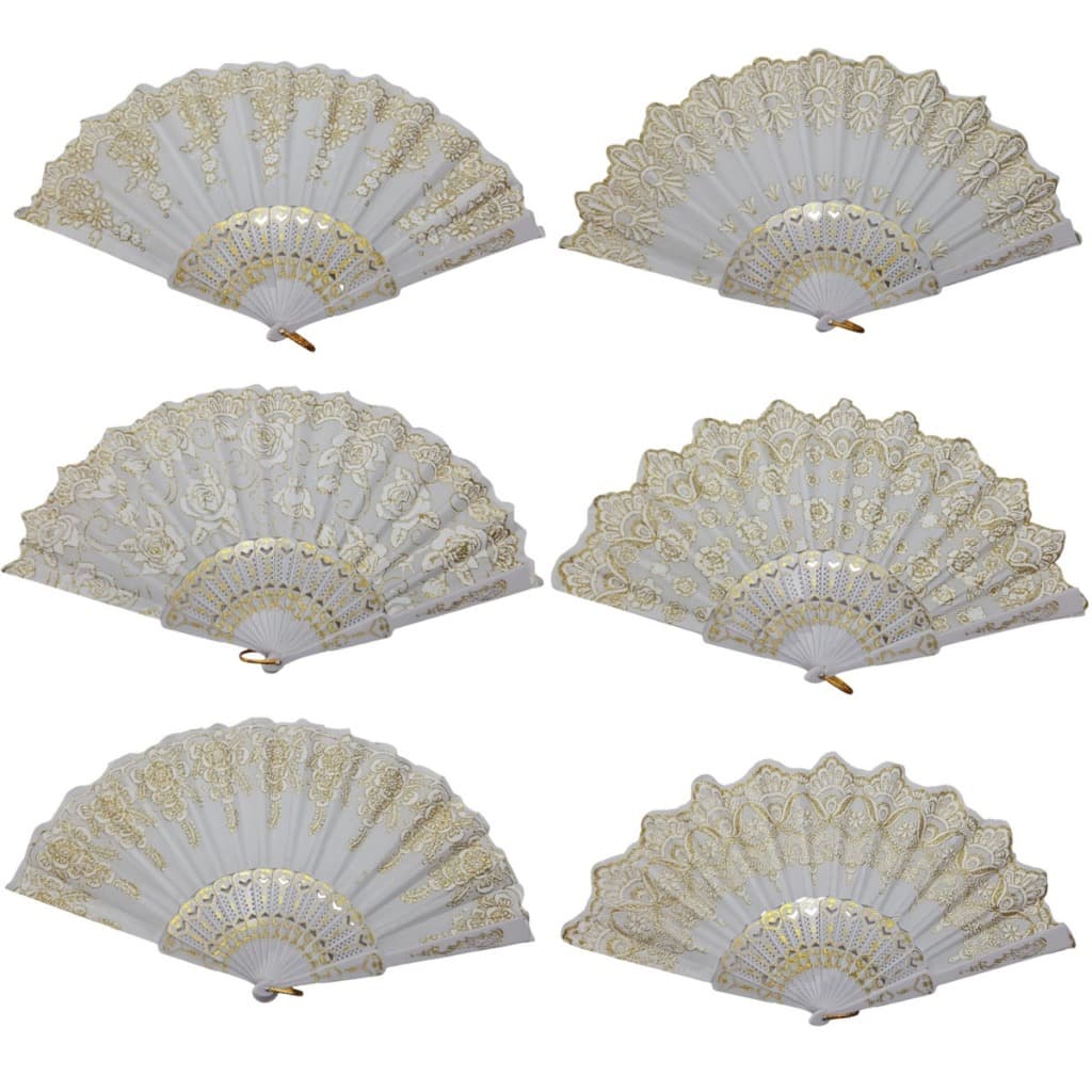 Leque Cigano Branco De Tecido E Glitter Luxo para uso do dia a dia, festas, apresentações de dança, etc.