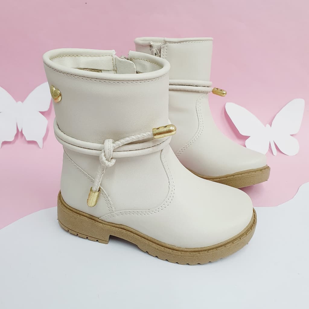 Bota Infantil Feminina Cano Médio Coturno Menina Estilosa Texana