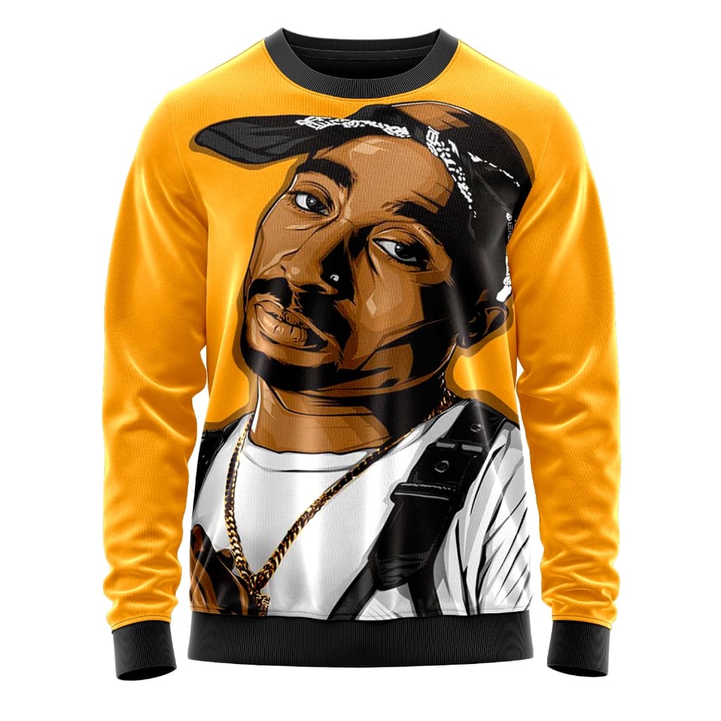 Blusa de Moletom Gola Careca Adulto Tupac Shakur