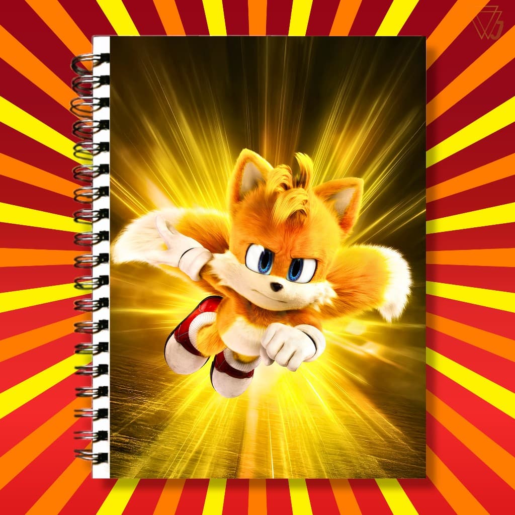 Tails Adesivo Para Capa de Caderno Sonic 3 Top Shadow Excelente Qualidade