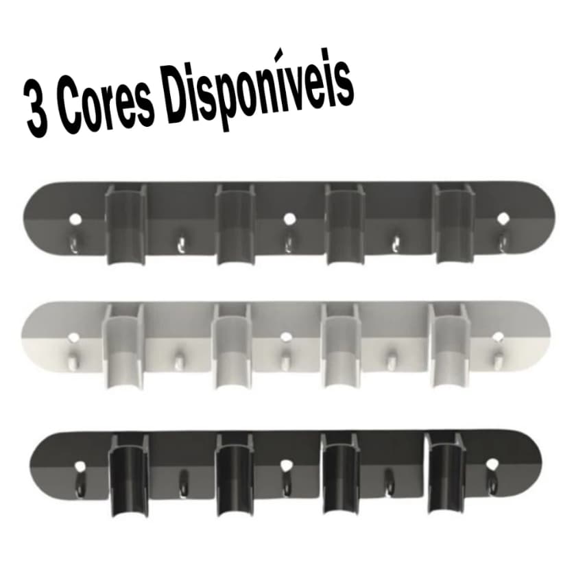 Suporte para vassoura rodo pá de parede resistente e prático acompanha bucha e parafuso