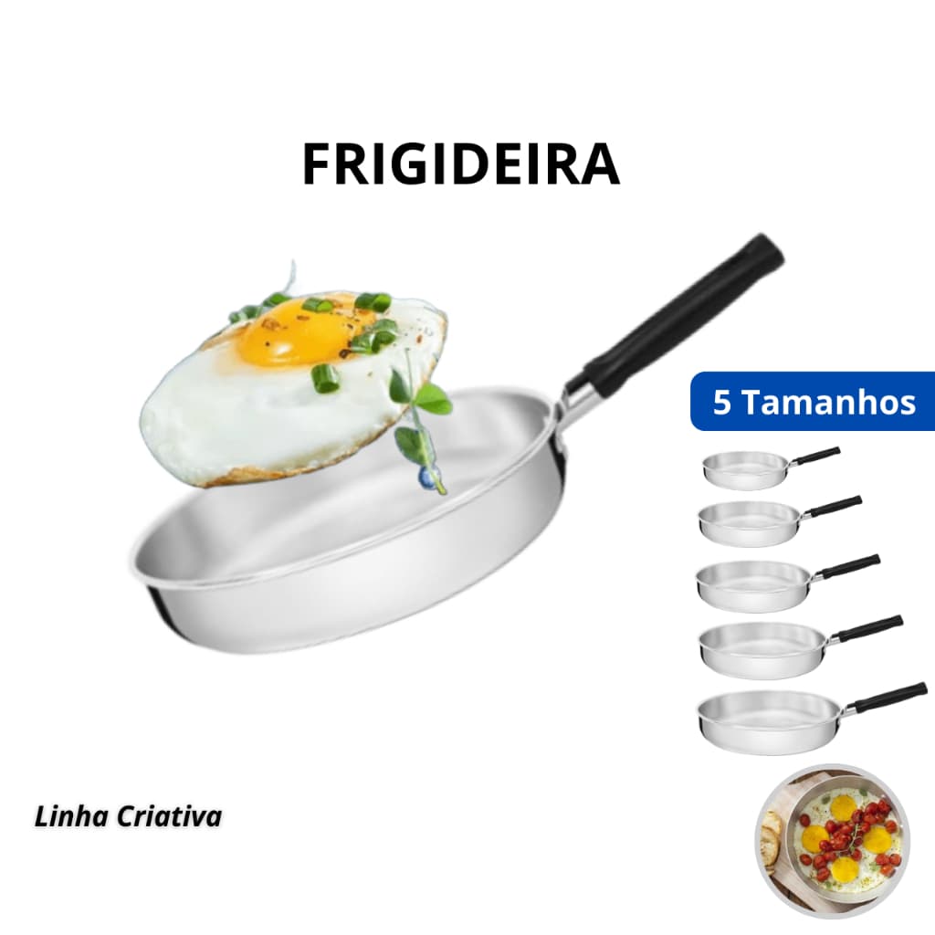 Frigideira de Alumínio - Todos os Tamanho - Tamanho 14cm ideal para ovos - ALUMIC