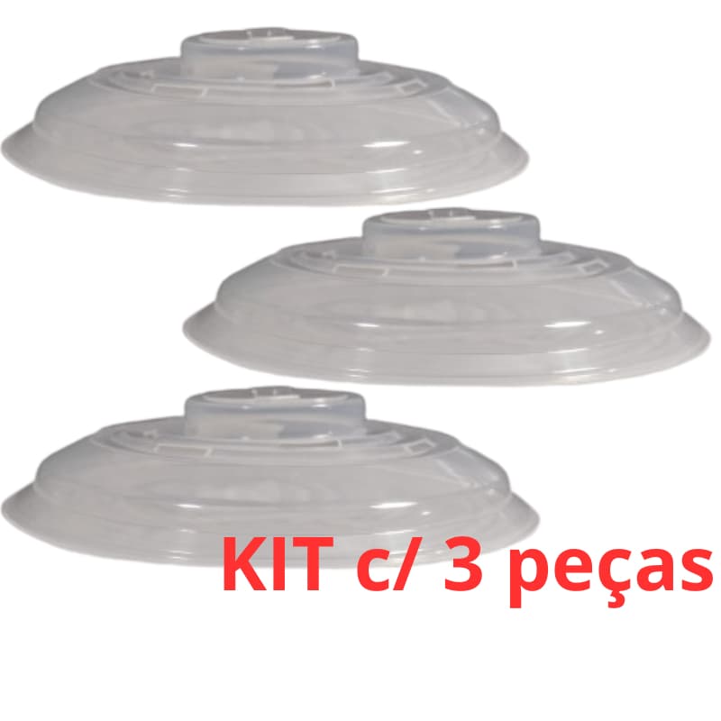 Kit 3 Tampa Protetora de Alimentos para microondas