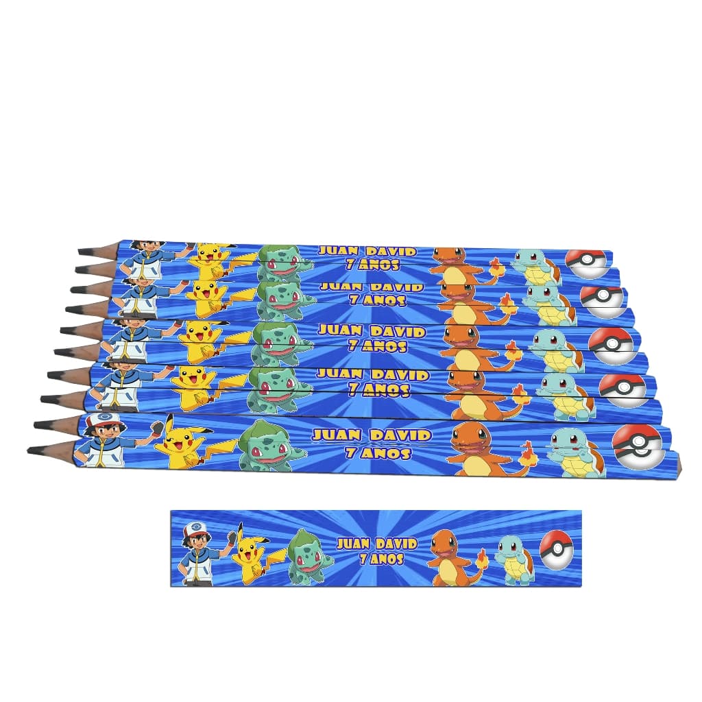 Lápis Personalizado Pokémon. Lembrancinha para Festa. Aniversário.