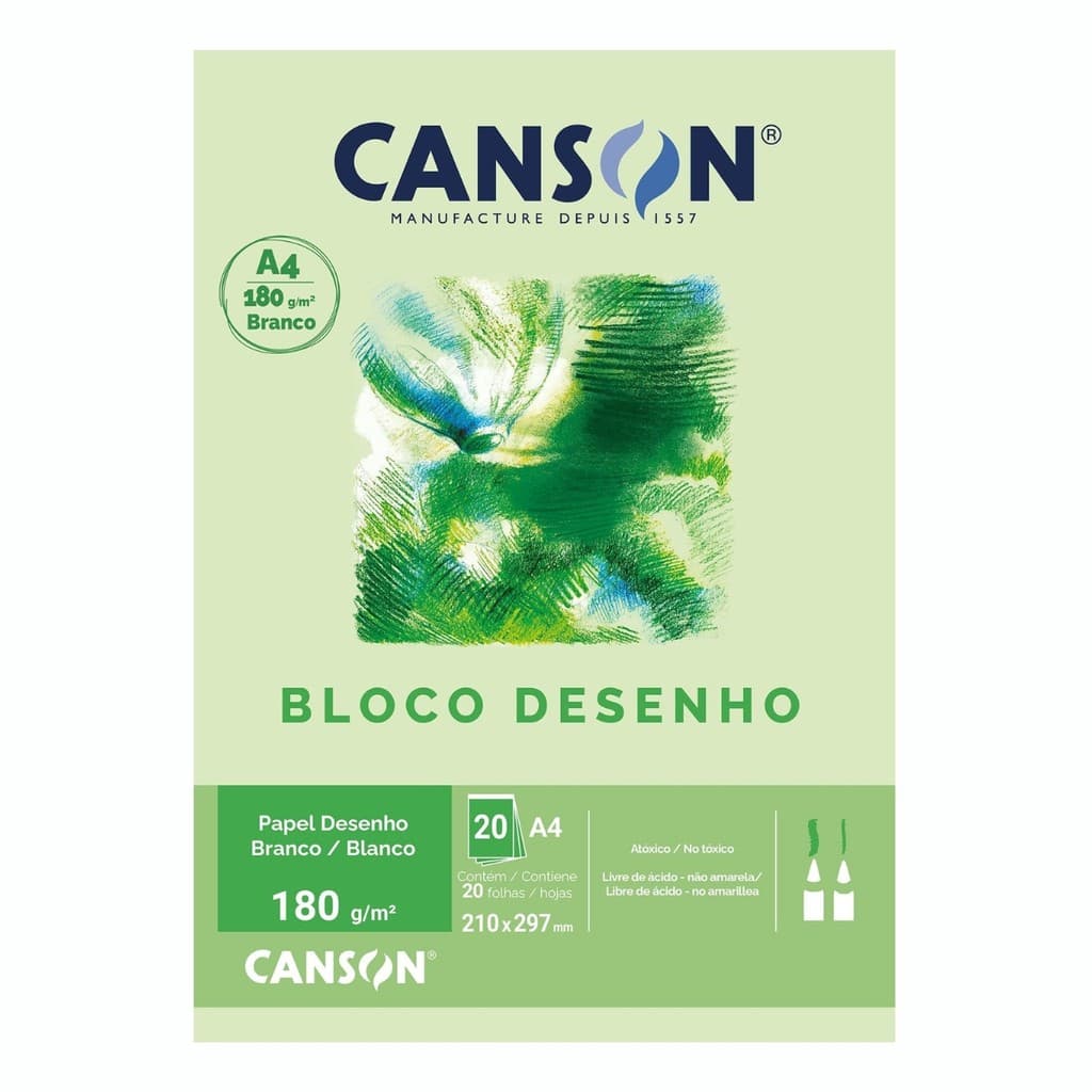 Bloco Desenho Estudante A4 Canson Com 20 folhas 180g