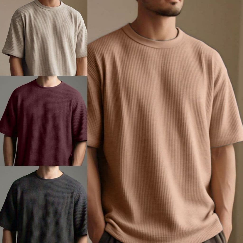 Kit 4 Camiseta Oversized Masculino Tecido Texturizado