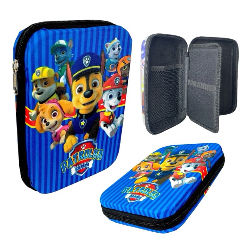ESTOJO BOX PATRULHA CANINA ORGANIZADOR ESCOLAR INFANTIL MENINO MENINA