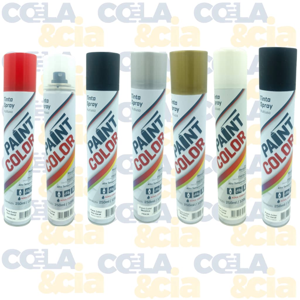 Tinta Spray PaintColor 250ml – Uso Geral ou Alta Temperatura