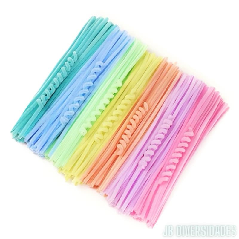 Kit 100 / 200 Haste de Chenille Candy limpador de cachimbo 30cm para artesanato Decoração