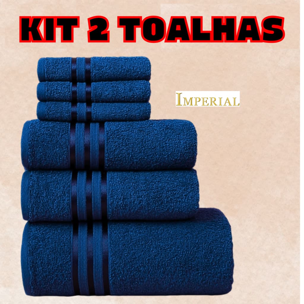 KIT 2 Toalhas - Banho e Rosto Grande Macia 100% Algodão Seca Rápido Ótima Absorção