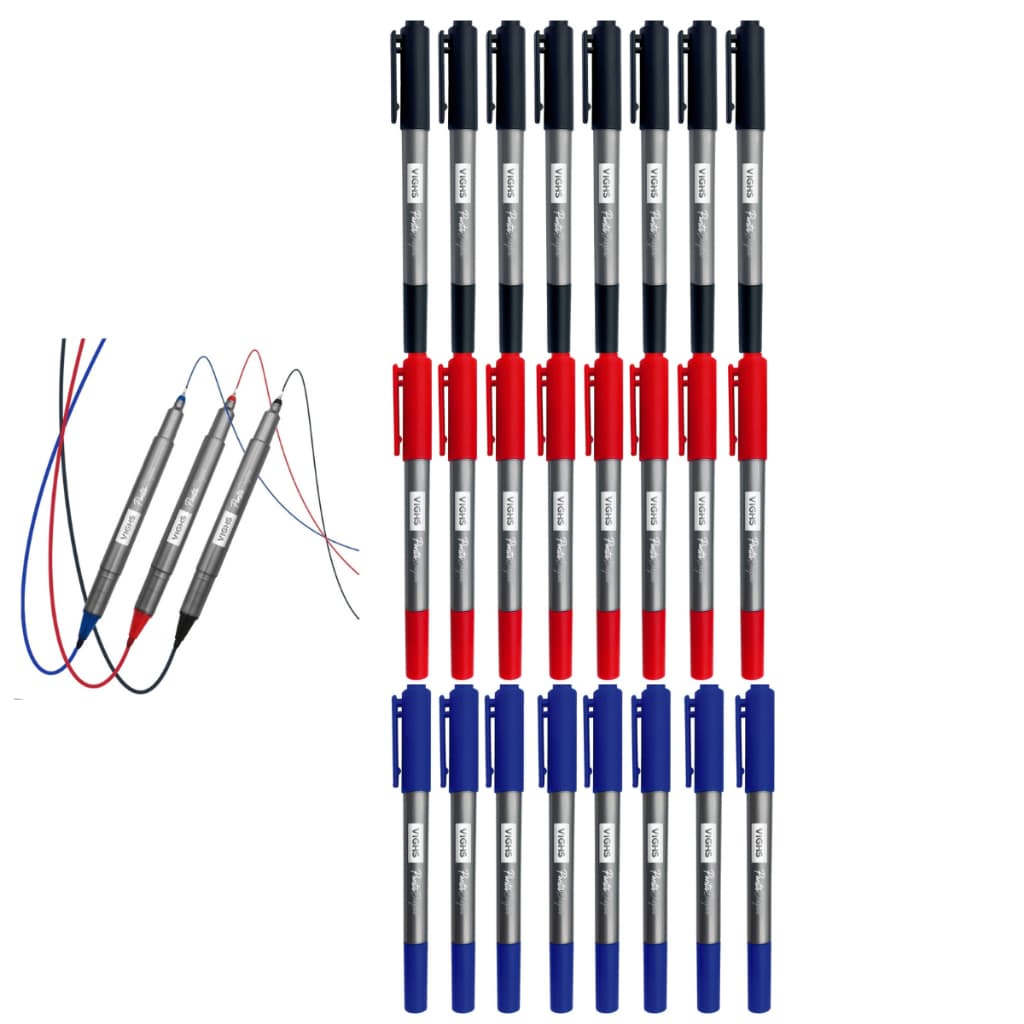 24 CANETA RETRO PROJETOR MARCADOR PONTA DUPLA 2.0 0.4 VIGHS