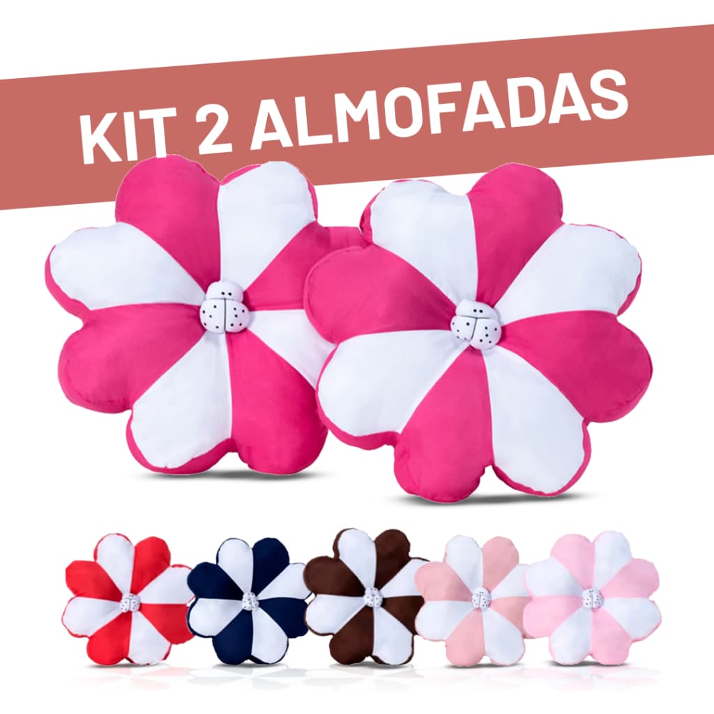 Kit 2 Almofadas Flor Grande Par Cheia Ideal Sofá Cama Poltrona Luxo Decorativa