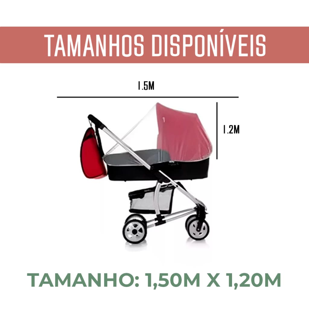 Mosquiteiro De Tule Para Carrinho Universal Bebê Conforto Berço Desmontavel Cadeirinha De Carro Protetor Tule Portatil