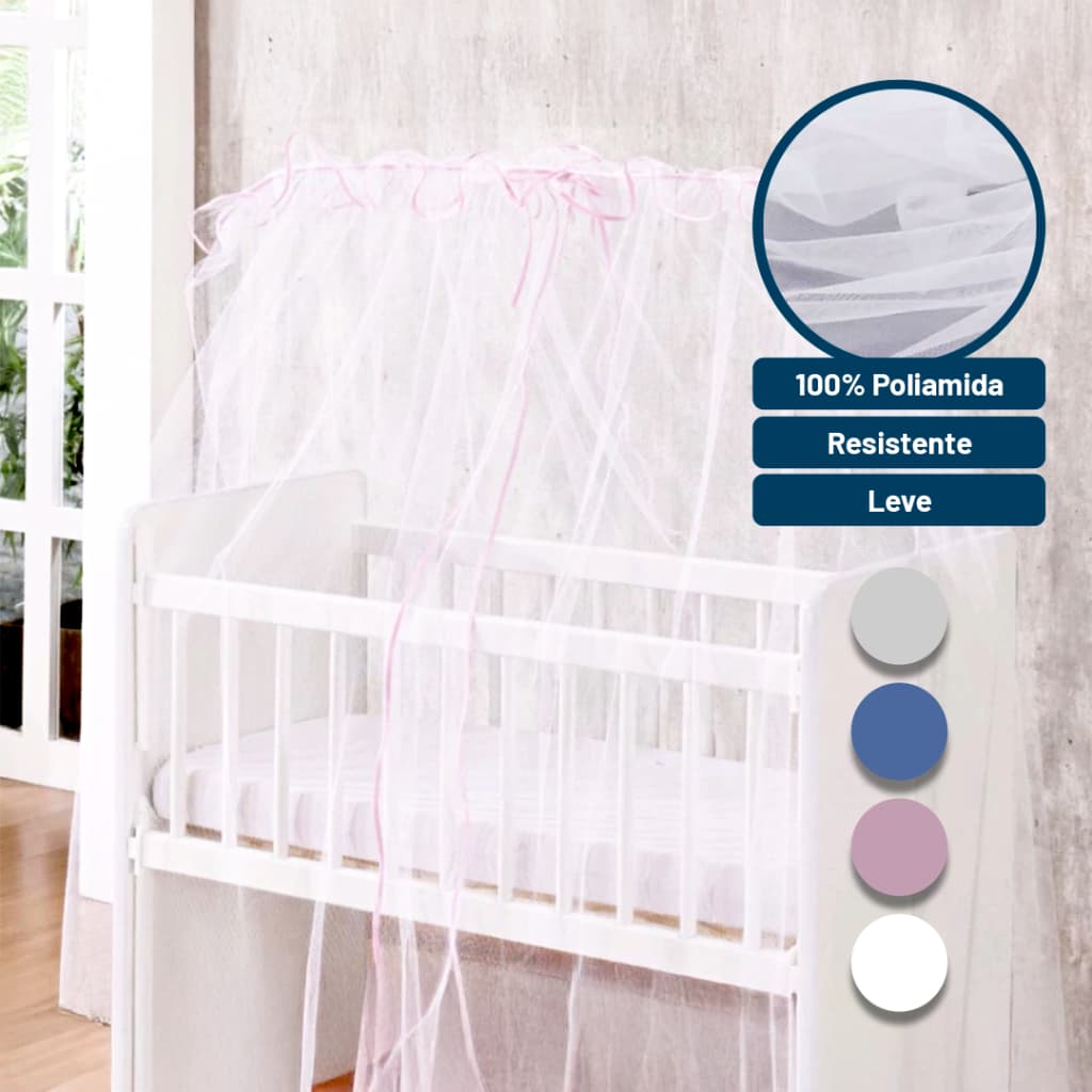 Mosquiteiro Para Berço Americano e Nacional Tela Mosqueteira Bebe Cortinado Rede Protetora De Tule