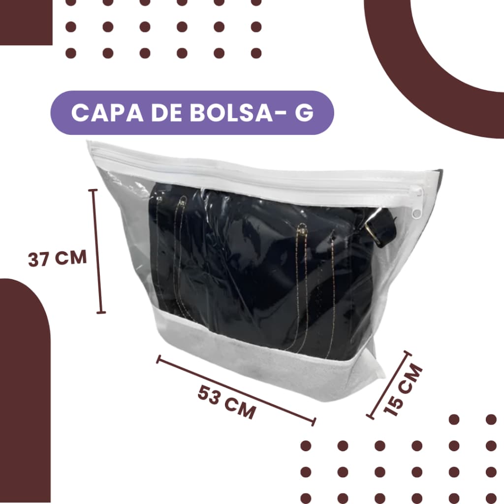 Capa Protetora para Bolsa G com Visor Transparente -  Resistente