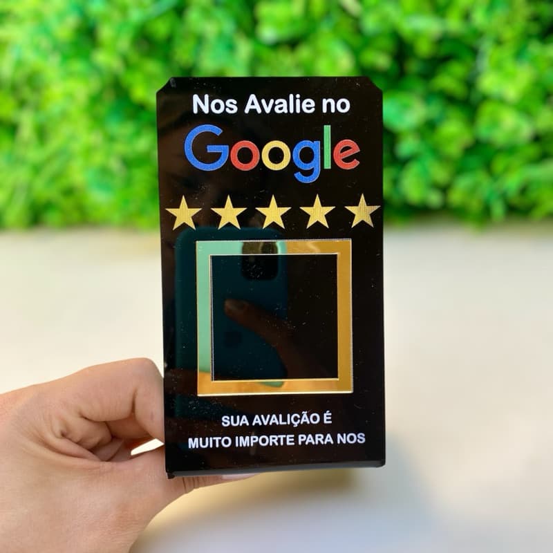 Display Placa de avaliação google de mesa para balcao